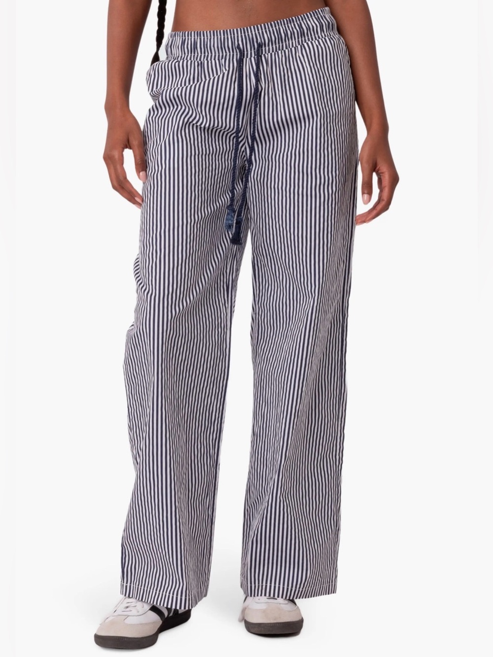 Edikted Seaside Stripe Wide Leg Drawstring Pants size medium